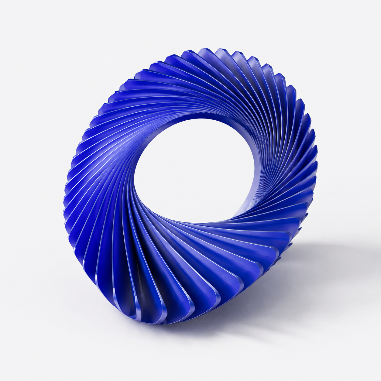 Sculpted blue spiral surrounding the Stride AI mark